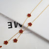 Adjustable Gold-Plated 316L Stainless Steel Clover Flower Bracelet — Five-Leaf Petal Charm for Women, Hypoallergenic Gift