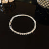 Adjustable 18K Gold-Plated Bracelet with Square Zircon and Rhinestones, Heart Chain for Women