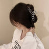 Heart Metal Hair Claw Clips for Women – Nonslip Alloy Crab Clamp, Gold Silver Black, 6.5 cm (2.6 in) – Korean Retro Fashion