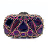 Red Crystal Rhinestone Clutch - Bridal Evening Minaudiere Handbag for Wedding & Party