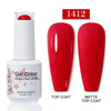 Red Semi-Permanent UV Gel Nail Polish 15ml (0.5 fl oz) Top & Base Hybrid