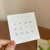 Korean Star Moon Butterfly Stud Earring Set Vintage Aesthetic Heart Y2K Jewelry for Women