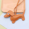 Dachshund PU Leather Dog Keychain Puppy Pendant Keyring Bag Charm for Women Valentine Gift