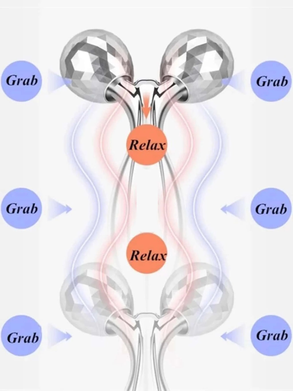 Y-Shaped 3D Face Roller Massager – 360° Rotating Manual Facial Lift & Body Wrinkle Remover, Silver