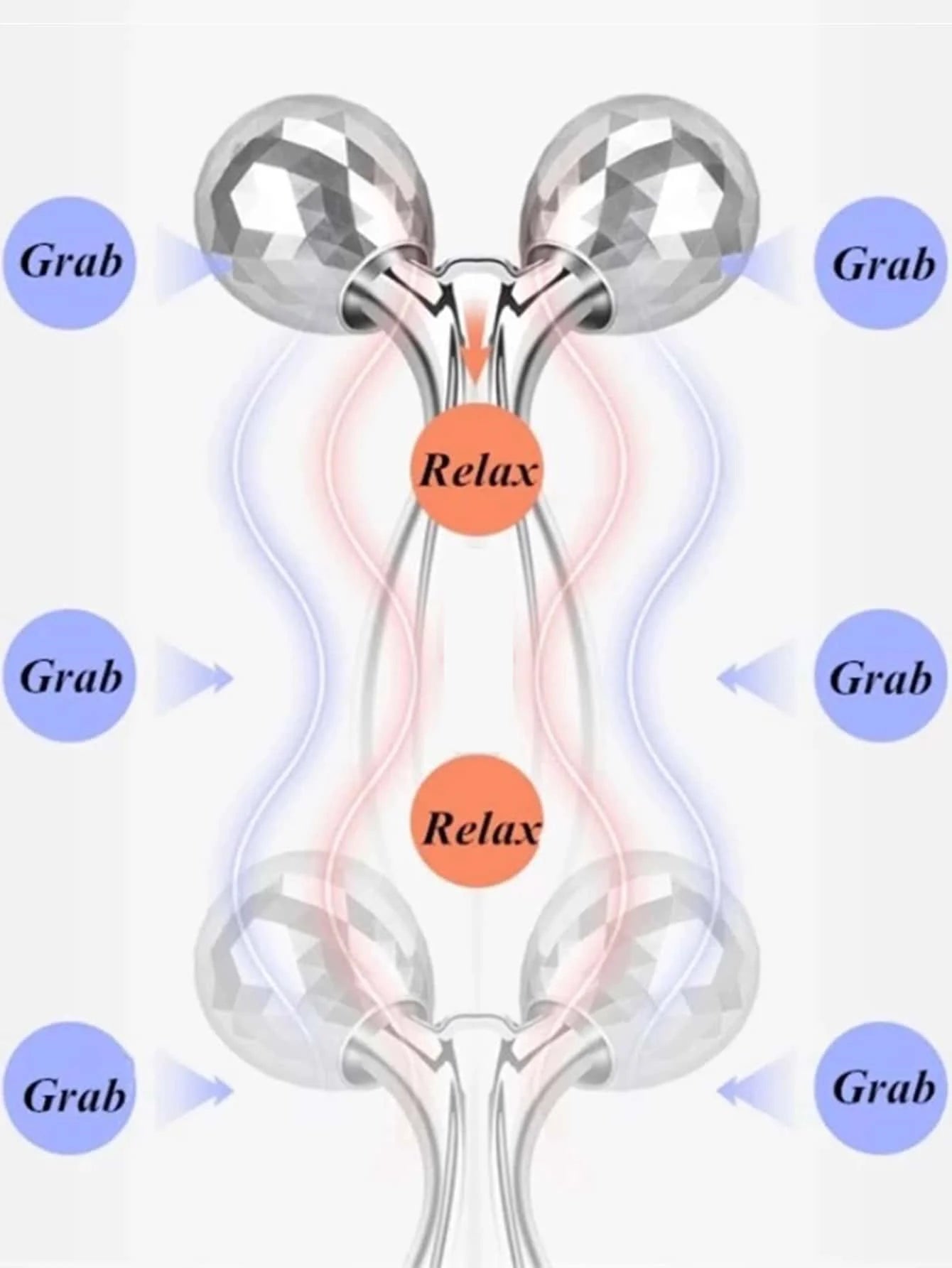 Y-Shaped 3D Face Roller Massager – 360° Rotating Manual Facial Lift & Body Wrinkle Remover, Silver