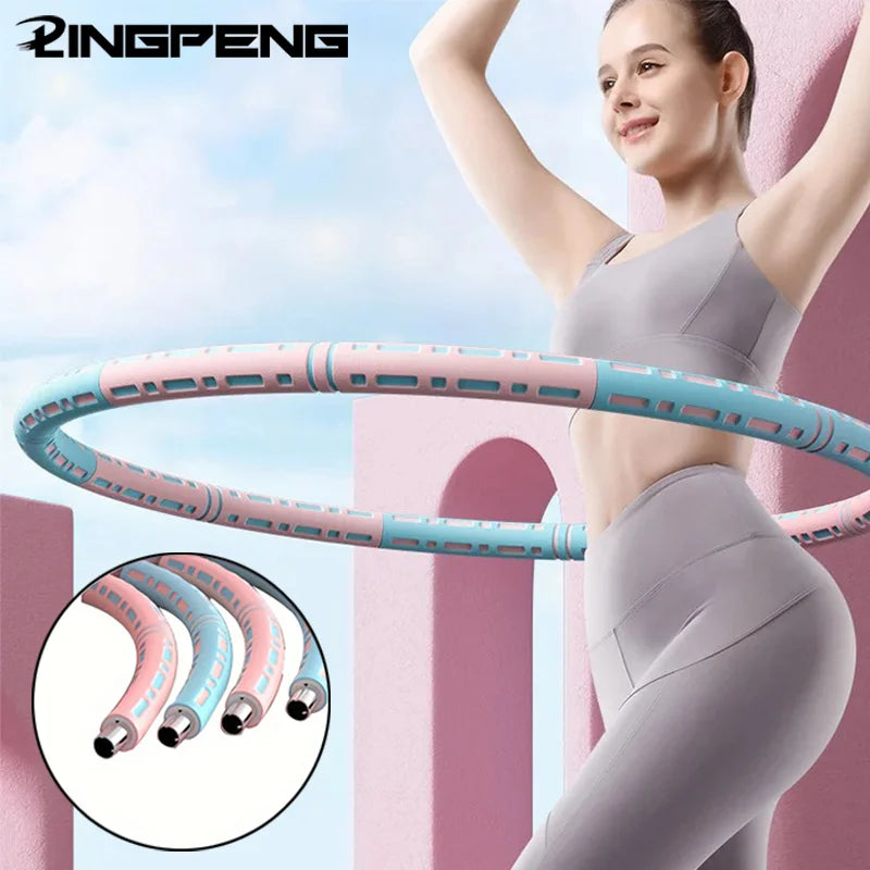 Adjustable 6-Section Weighted Foam Hula Hoop – 94 cm (37 in) Detachable Fitness Hoop for Waist Toning, Dance & Cardio