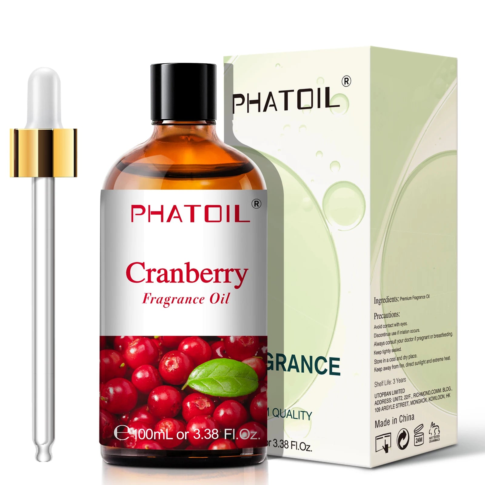 PHATOIL 100ml (3.4 fl oz) Fragrance Oil — Coconut, Peach, Blueberry, Mango, Apple, Banana, Grape, Lemon for Diffusers, Soap & Candle Making