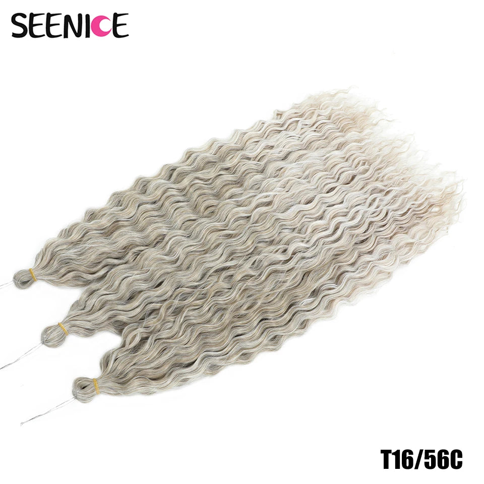 Ariel Water Wave Twist Crochet Braids – Ombre Synthetic Deep Wave Hair Extensions, 22 Inch (55 cm)