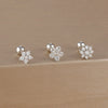 3-Pack 14K Gold-Plated Stainless Steel Crown Stud Earrings for Women with Crystal Zircon — Horse Eye Design