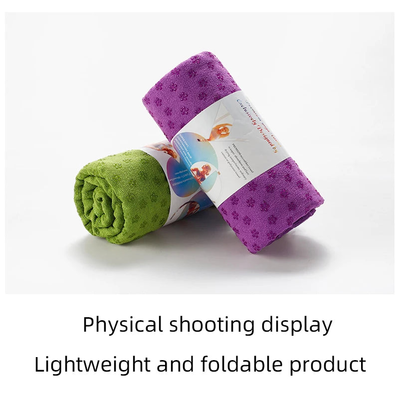 Hot Yoga Towel – Non-Slip, Sweat-Absorbing Yoga Mat Towel with Grip Points, 72 x 25 in (183 x 63 cm) for Hot Yoga & Pilates