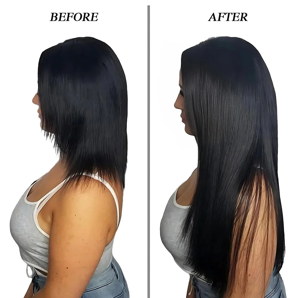 Seamless Clip-In Human Hair Extensions 8-Piece 120g Brazilian Remy Straight 16-26 in (41-66 cm)