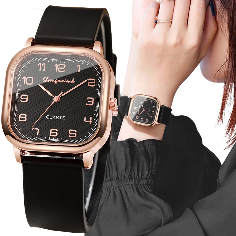 Women's Casual Silicone Strap Quartz Watch 35mm (1.38in) Fashion Square Dial