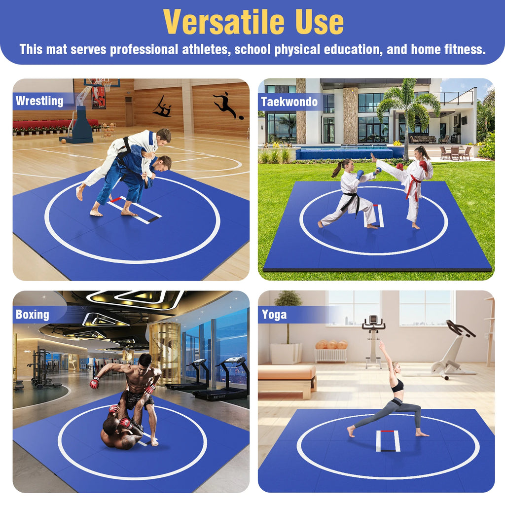 3m x 3m (10ft x 10ft) 30mm (1.18in) Non-Slip Wrestling Mat - Wear-Resistant Jiu Jitsu & Grappling Training Mat