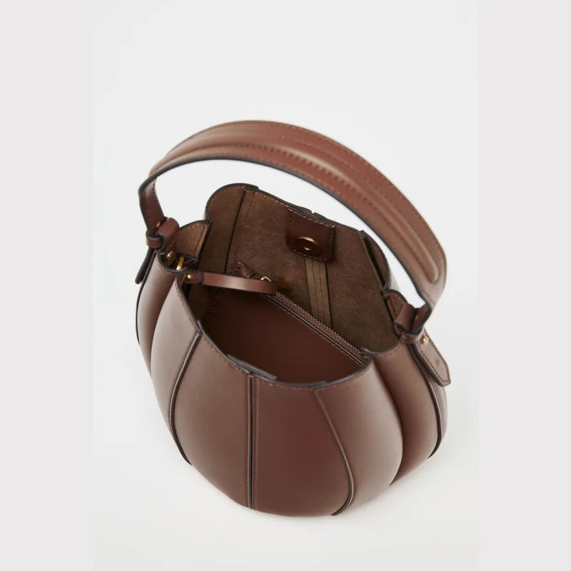 Women's PU Leather Bucket Bag – Designer Shoulder Handbag & Removable Wallet Crossbody