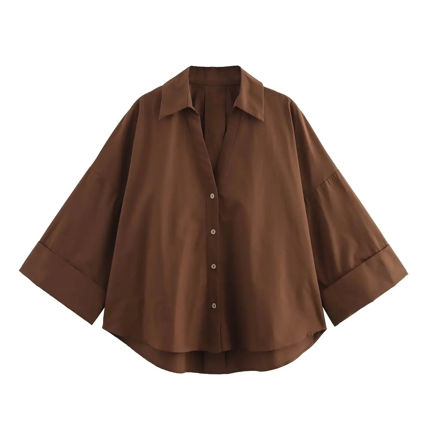 Women's Long Sleeve V-Neck Blouse - Solid Color Office Shirt, Spring/Summer