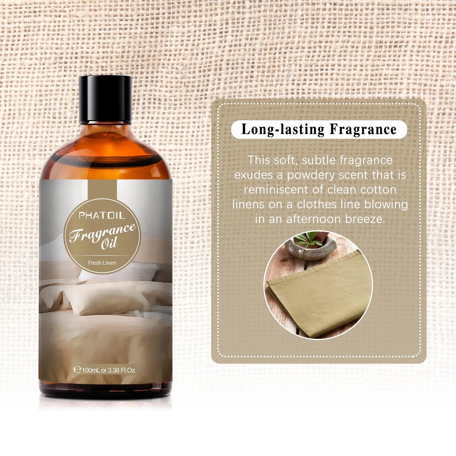 PHATOIL 100ml (3.4 fl oz) White Musk Fragrance Oil – Fresh Linen, Honeysuckle & Peach Orange Blossom for Candles, Soap & Diffusers