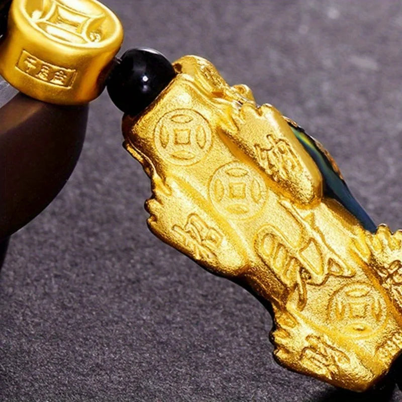 Pixiu Bracelet – Jade & Malachite Bead Wealth Amulet Wristband for Men & Women