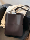 Women's PU Leather Bucket Shoulder Bag - Vintage Casual Luxe Handbag for Fall & Winter
