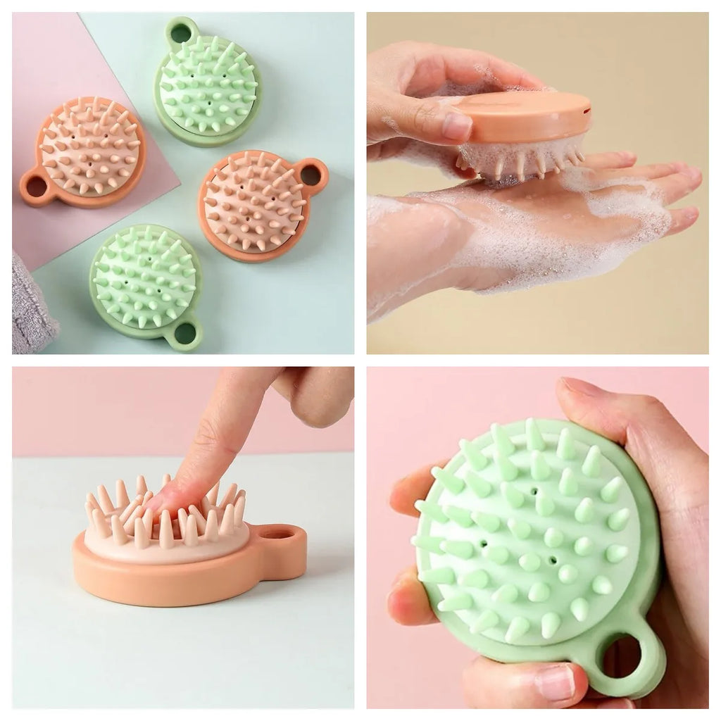Silicone Scalp Massager Brush – Handheld Shampoo & Bath Brush for Deep Scalp Massage