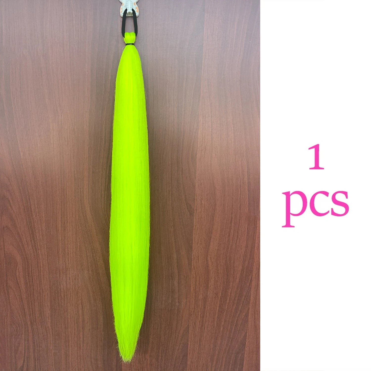 Colorful Synthetic Ponytail Extensions 2-Pack – Long Straight Braided Hairpiece with Elastic Band | High-Temp Fiber