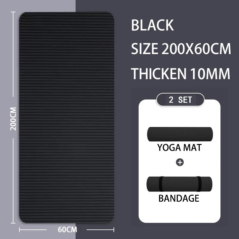 20mm NBR Yoga Mat – 79 x 23.6 x 0.8 in (2000×600×20 mm) Non-Slip Moisture-Proof Exercise & Camping Mat