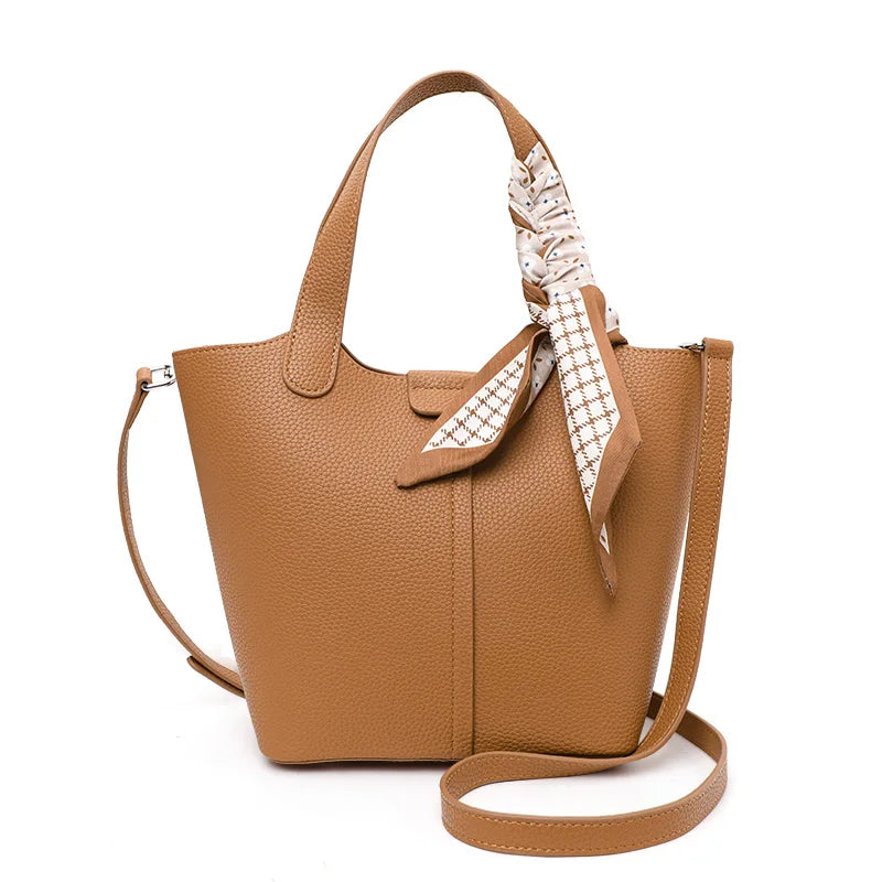 Aidrani Soft Cowhide Bucket Bag - Luxury Genuine Leather Handbag for Women