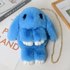 Plush Bunny Faux Fur Crossbody Bag with Chain Strap - Cute Women’s Shoulder Messenger Purse (21 Colors)