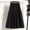 Plus Size Women's High-Waist Midi Dress - Solid Color Lace Splice, Padded, Slimming Summer Style