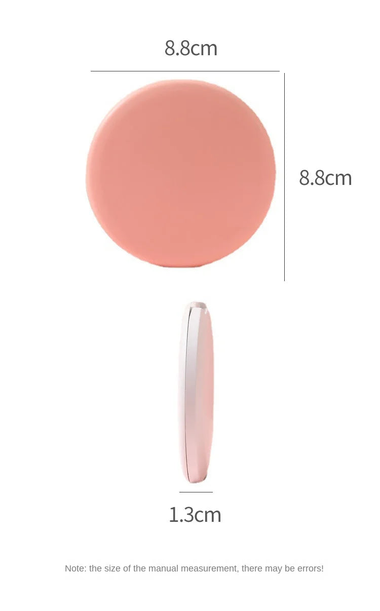Portable LED Makeup Mirror — Pocket Mini Handheld Folding Lighted Round Mirror