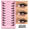 2-Pack Half Strip Lashes – Natural Fluffy Cat-Eye Soft Wispy Faux Mink Winged Elongated Eyelashes