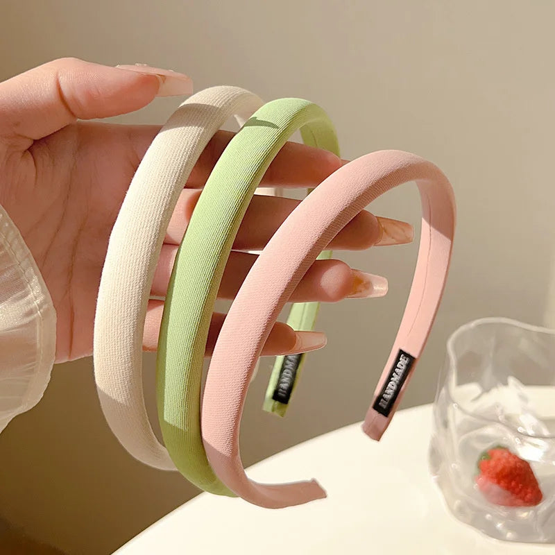 1/2/3-Pack Women's Solid & Plaid Fabric Headbands – Spring Summer Sweet Princess Head Hoops