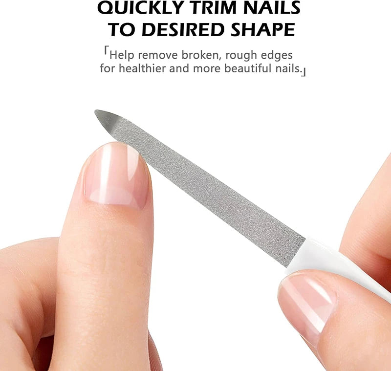 Stainless Steel Double-Sided Nail File 6 in (15 cm) Professional Manicure & Pedicure Tool