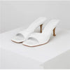 Women's Square Toe High Heel Slip-On Sandals - Elegant Casual Summer Back-Strap