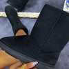 Women's Mid-Calf Corduroy Snow Boots — Plush-Lined Slip-On Non-Slip Winter Boots