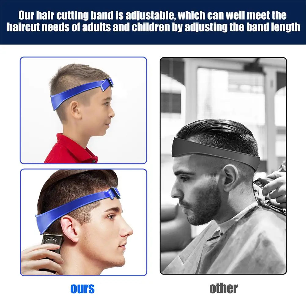 Adjustable Hairline & Neckline Trimming Guide Set – DIY Haircut Template with Silicone Headband & Clipper Comb