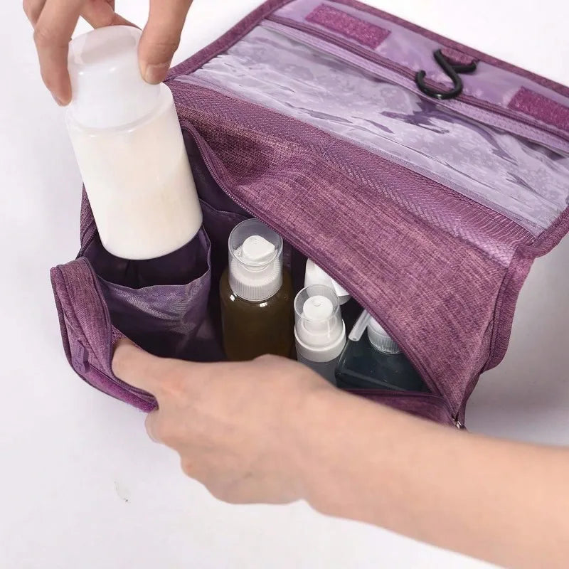 Oxford Fabric Travel Toiletry Bag – Waterproof Hanging Cosmetic Organizer for Men & Women, Portable Business Wash Pouch