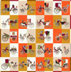 90 x 90 cm (35 in) Checkered Horse Print Twill Silk Square Scarf, Women's Luxury Bandana Shawl Hijab Neckerchief