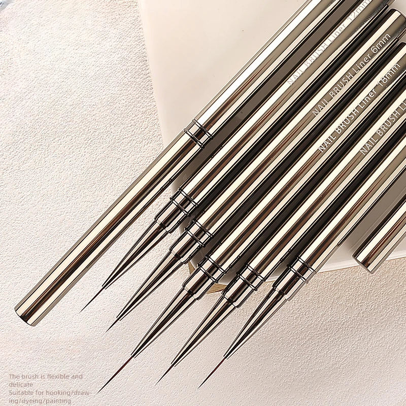 Nails Art Liner Brushes Elongated Lines Striping Drawing Painting  6/9/12/15/18/25mm Nail Design Pen Professional Manicure Tool