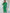 Women's Green Shoulder-Pad Bodycon Maxi Dress, Long Sleeve Party & Club Evening Gown