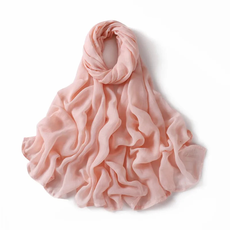 Oversized Cotton Rayon Hijab Scarf 180 x 95 cm (71 x 37 in) Solid Shawl Wrap Islamic Turban Headscarf