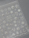 Pink Christmas Tree 5D Embossed Nail Art Stickers – Snowflake & Star Self-Adhesive Decals (4.06 x 3.15 in / 10.3 x 8 cm)