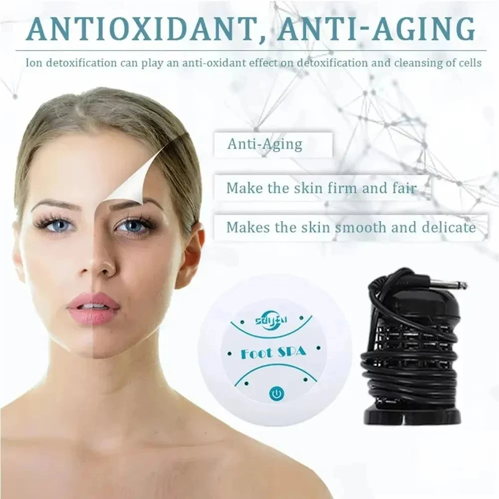 Detox Ion Electric Foot Spa Massager – Vibrating Whirlpool Foot Bath with Detox Array & Heat Therapy