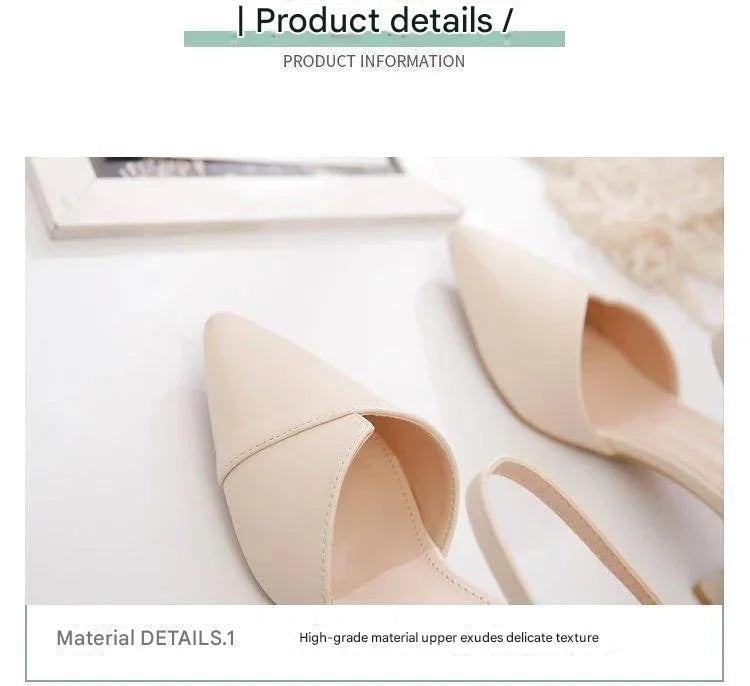 Women's Pointed Toe Square Heel Pumps – Comfortable Faux Leather Buckle Strap Heels (3–5 cm) for Office & Party