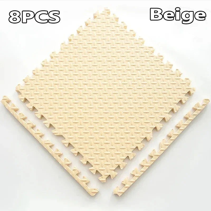 EVA Interlocking Floor Tile 30×30×1 cm (11.8×11.8×0.4 in) Leaf Texture Non-Slip Shock-Absorbing Gym, Yoga & Baby Play Mat