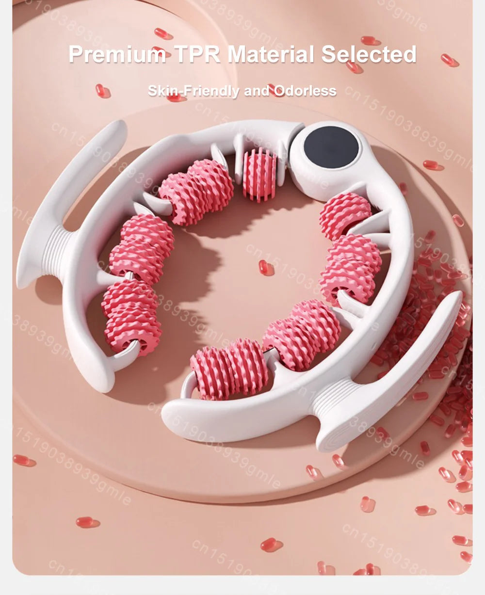 8-Wheel Full-Coverage Manual Massage Roller – Deep Tissue Leg, Arm & Waist Massager