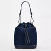 Denim Canvas Bucket Bag for Women – Drawstring Shoulder Handbag, Soft Fashion Tote