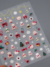 Pink Christmas Tree 5D Embossed Nail Art Stickers – Snowflake & Star Self-Adhesive Decals (4.06 x 3.15 in / 10.3 x 8 cm)