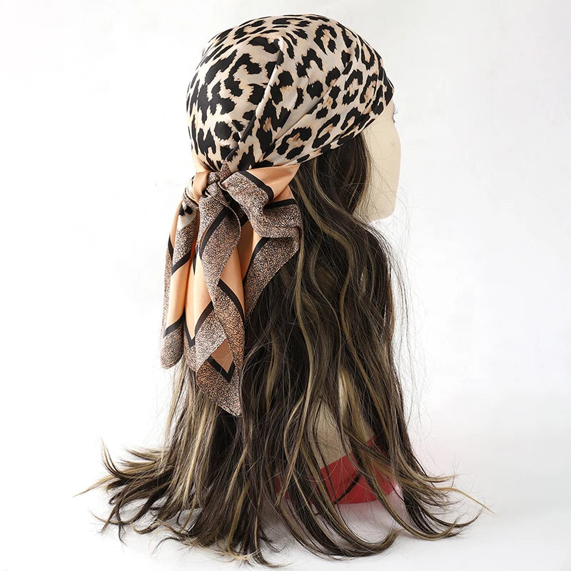 60 Colors Silk-Feel Satin Square Scarf 70 x 70 cm (27.6 x 27.6 in) — Women's Hair Wrap, Bandana, Foulard, Hijab