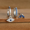 3-Pack 18K Gold Plated Stainless Steel Evil Eye Hoop Earrings with Blue Cubic Zirconia – 20mm (0.79 in) Cartilage Piercing Set for Women