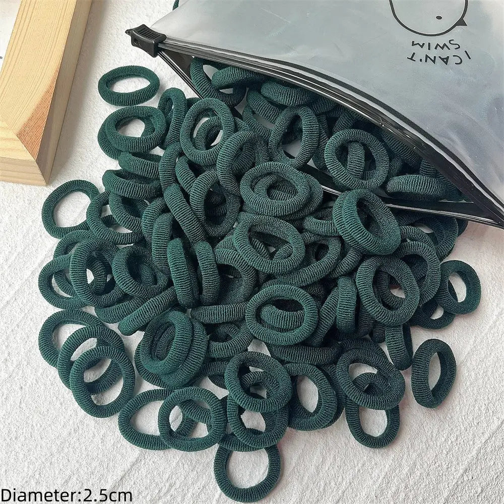 50-Pack No-Damage Elastic Hair Ties for Women & Girls – Seamless Ponytail Holders (Assorted Colors, Includes Black)